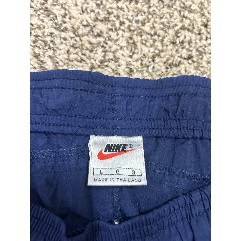 Vintage 90s Nike White Tag Blue Windbreaker Nylon Track Pants Mens L RN 56323
